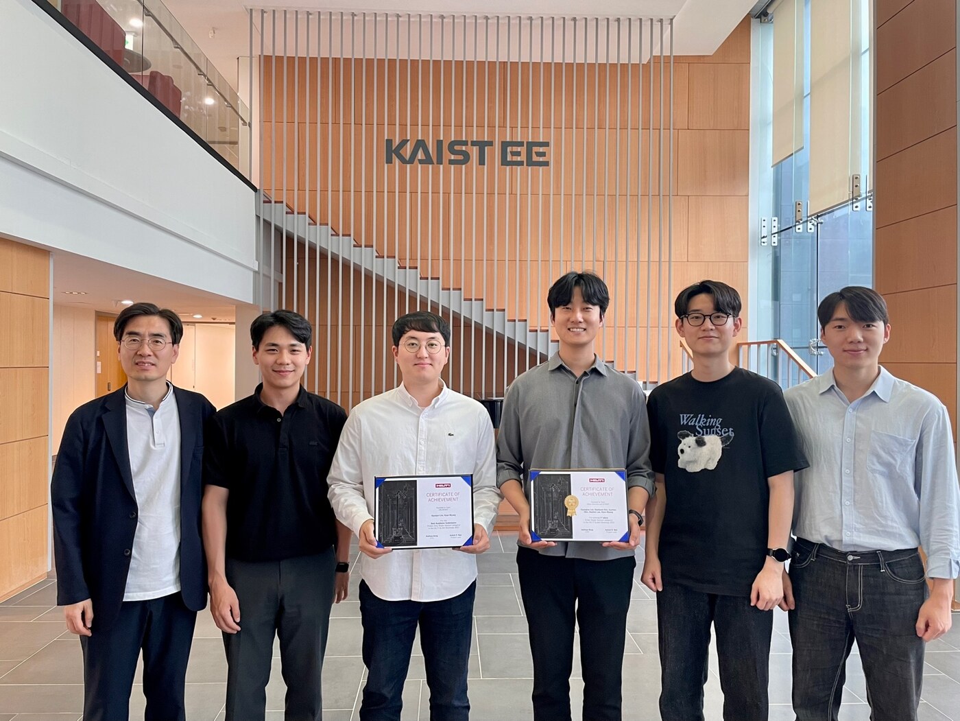 The team at KAIST EE with the certificates.